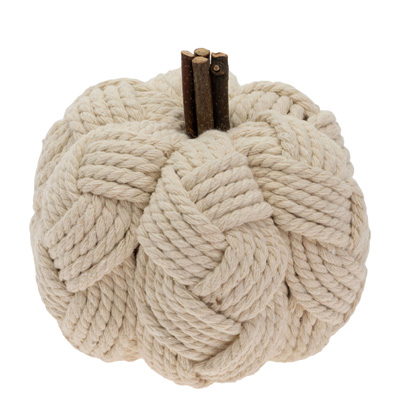 Small Woven Cream Pumpkin