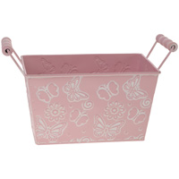 Pink Rectangle Butterfly Tin