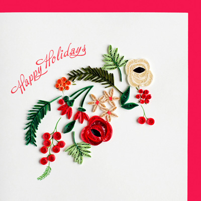 Quilled Card Holiday Blooms