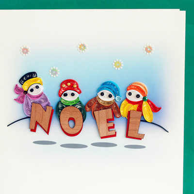 Quilled Card Caroling Noel