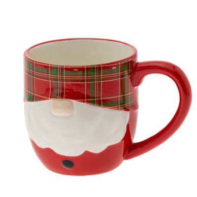 Wallace Plaid Santa Gnome Mug