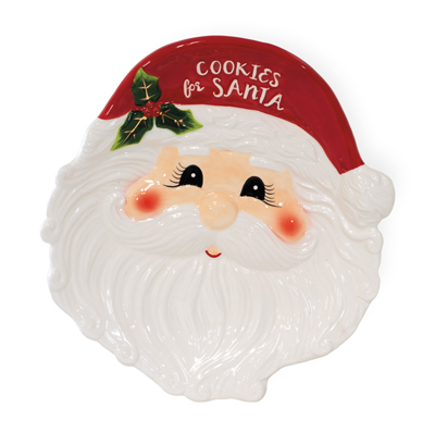 Holly & Ivy Santa Cookie Plate