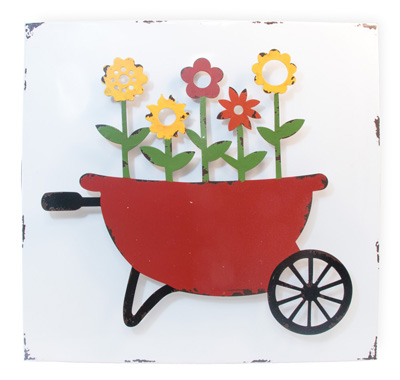 3D Garden Wheelbarrow Sign