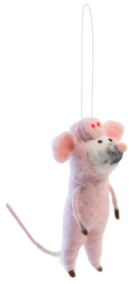 Farmhouse Style Perry the Pig Mouse Ornament