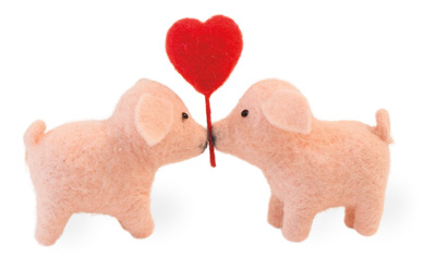 TRUE LOVE   PIG STYLE   2 PIGS & A HEART