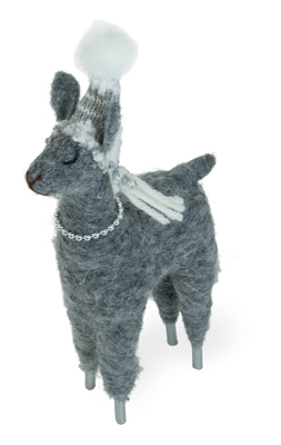 Spun Silver Small Llama Luna