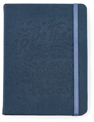 Smile Embossed Blue Journal Large