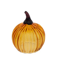 Medium Amber Glass Pumpkin