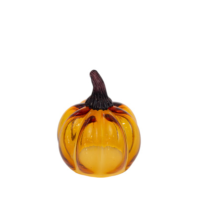 Small Amber Glass Pumpkin