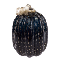 Large Black & Gold Glass Pumpkin