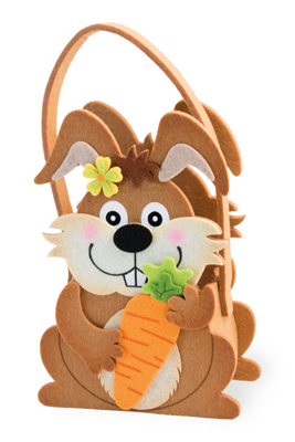 Brown Bunny Felt Basket