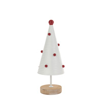Small White Metal Tree  With Red Dots