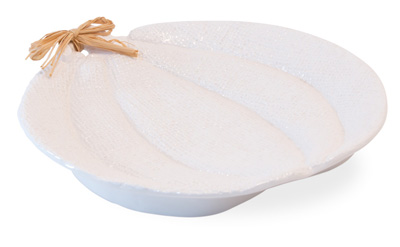 White Burlap Platter