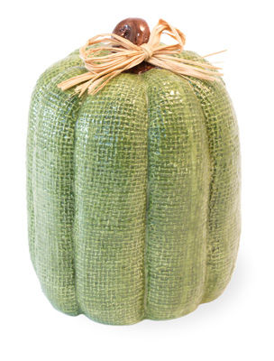 Green Burlap Pumpkin