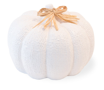 White Burlap Pumpkin