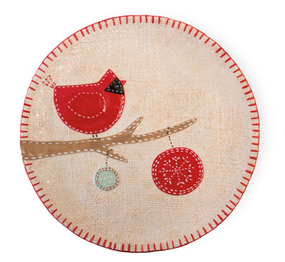 Joy Cardinal Round Platter