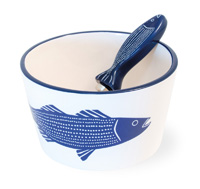 Bowl & Spreader Striper Blue