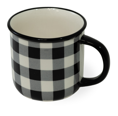 B&W Check Mug