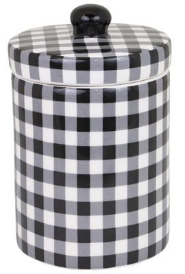 Black & White Check Jar
