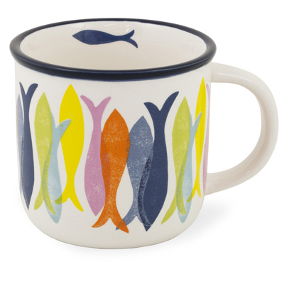 Kate Nelligan Hand Stamp Fish Mug