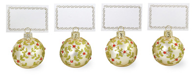 Gold Berries Ornament Placecard Set