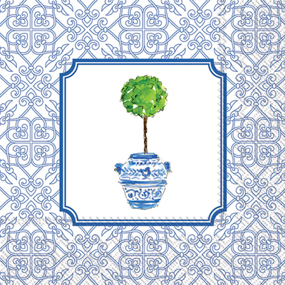 Rosanne Beck Blue Topiary Lunch Napkin
