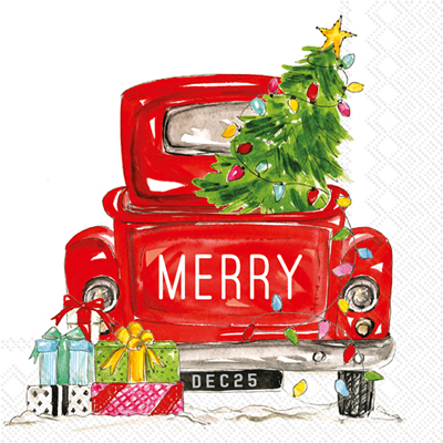 Rosanne Beck Merry Truck Lunch Napkin