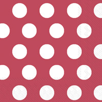 Big Dots Crimson/White Lunch Napkin