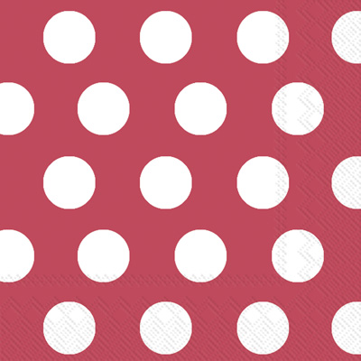 Big Dots Crimson/White Lunch Napkin