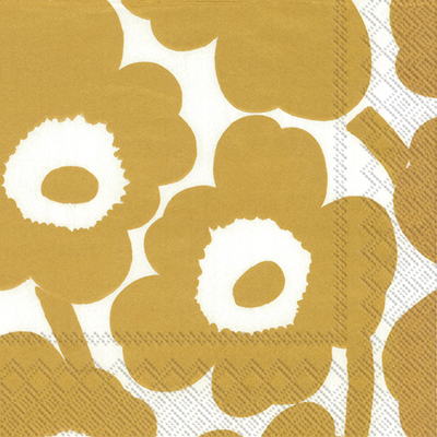 Marimekko Unikko White Gold Lunch Napkin