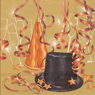 Midnight Party Gold Lunch Napkin