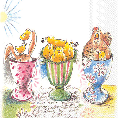 Easter Egg Cups Lunch Napkin