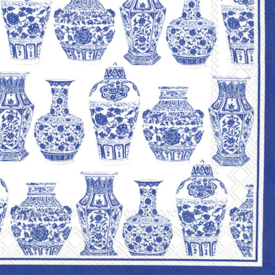 Rosanne Beck Blue and White Urns Lunch Napkin