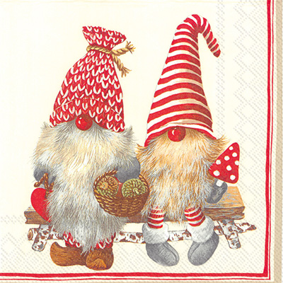 Friendly Tomte Red Lunch Napkin