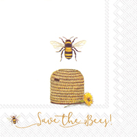 Save the Bees Lunch Napkin white