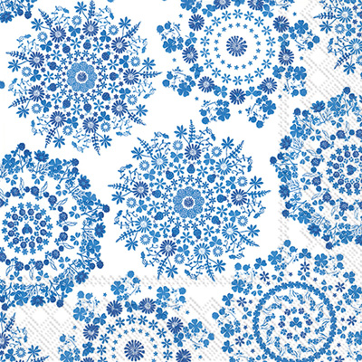 Lilly White/Blue Lunch Napkin