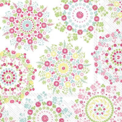 Lilly White Pink Lunch Napkin