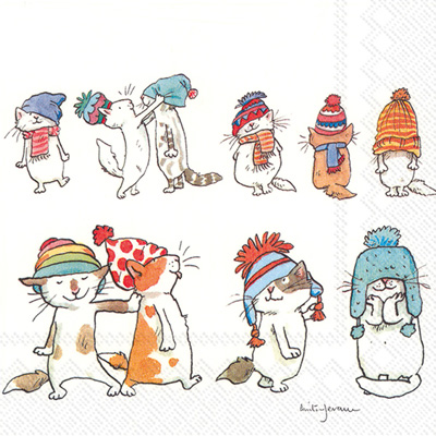 Cats with Hats Lunch Napkin