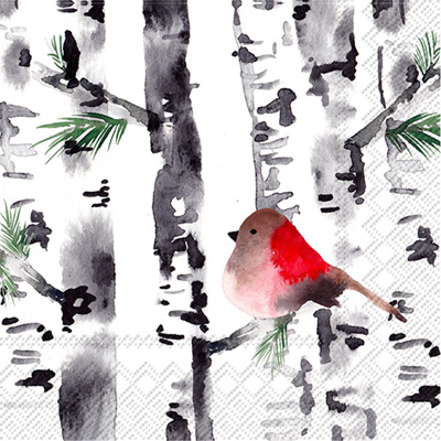 Bird in Birch Lunch Napkin