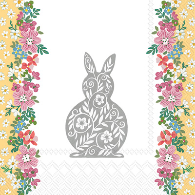 Easter Greetings Grey Lunch Napkin
