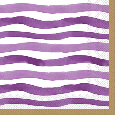 Wavy Stripe Lunch Napkin purple