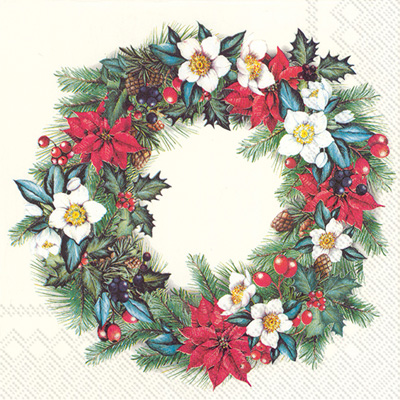 Christmassy Wreath Lunch Napkin