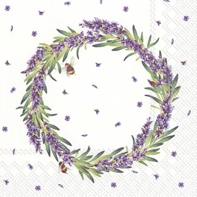 Lavender Wreath Lunch Napkin