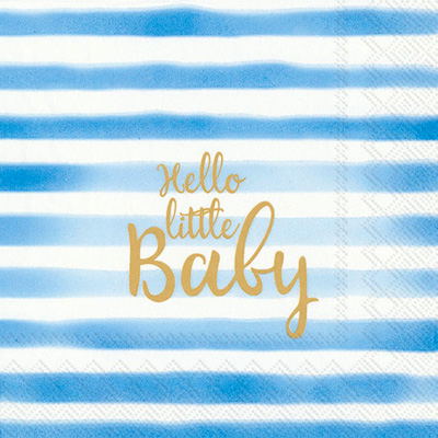 Hello Little Baby Lunch Napkin light blu