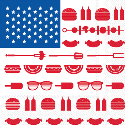 Stars & Stripes Cookout Lunch Napkin