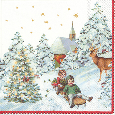 Annual Christmas Snow Lunch Napkin