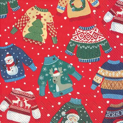 Ugly Sweater Red Lunch Napkin