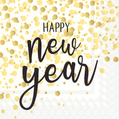 Confetti New Year Gold Lunch Napkin