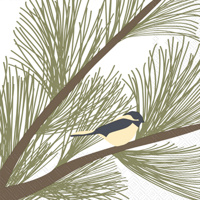 Kate Nelligan Chickadee and Pine Lunch Napkin