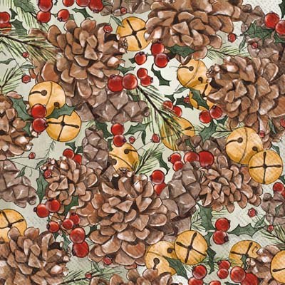 Pinecones And Bells Lunch Napkin